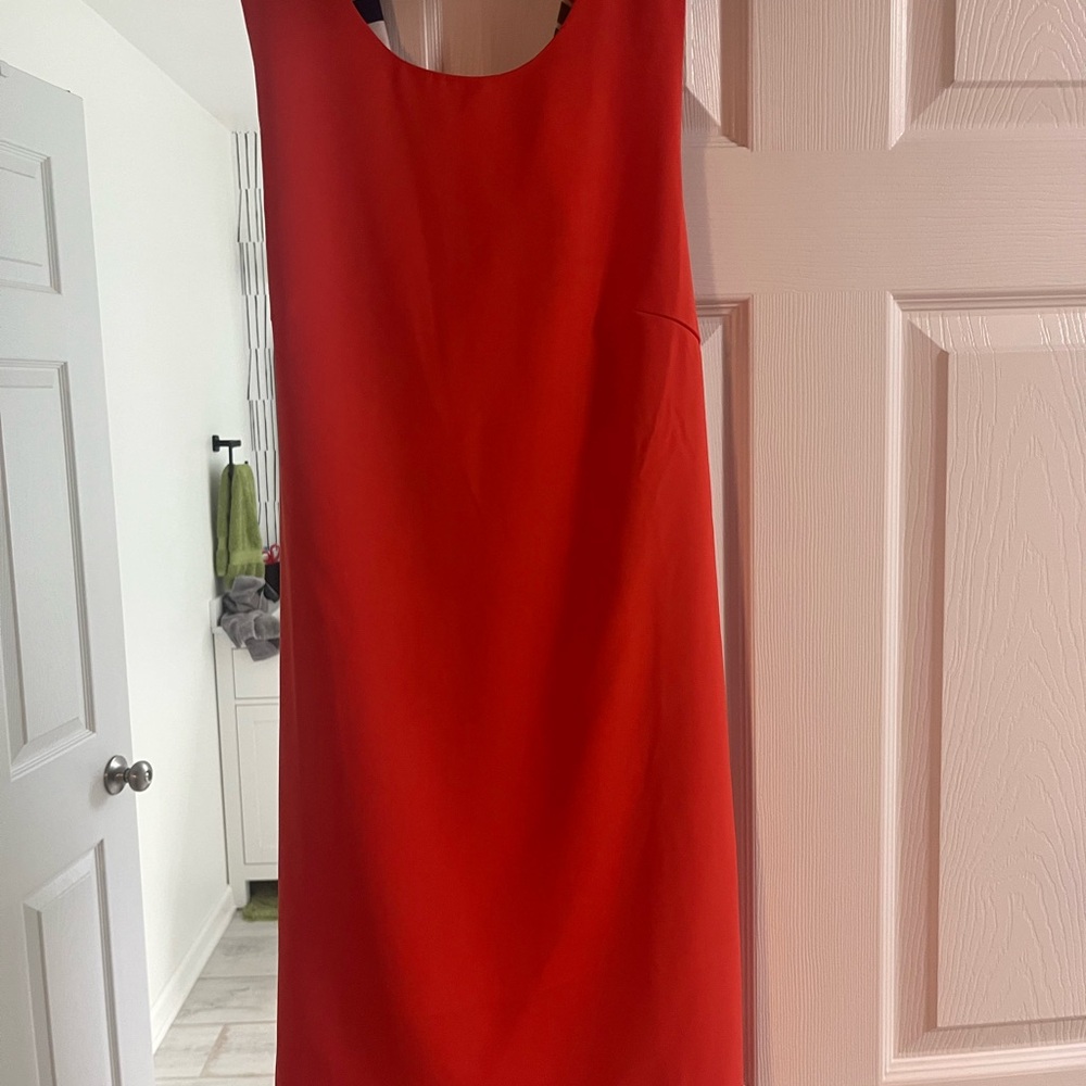 Elegant Orange Sleeveless Dress